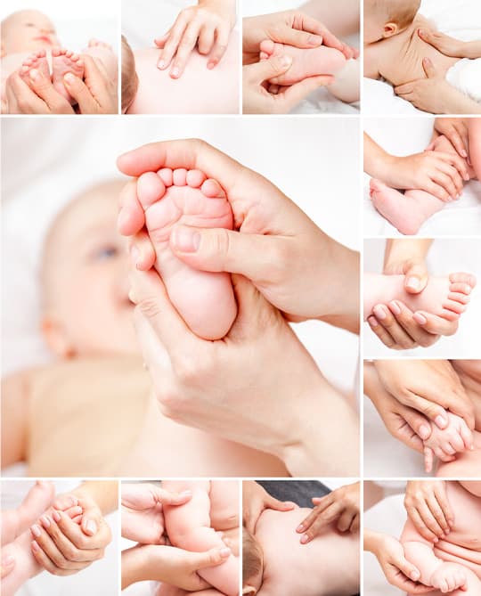 Sanfte osteopathische Behandlung eines Babys